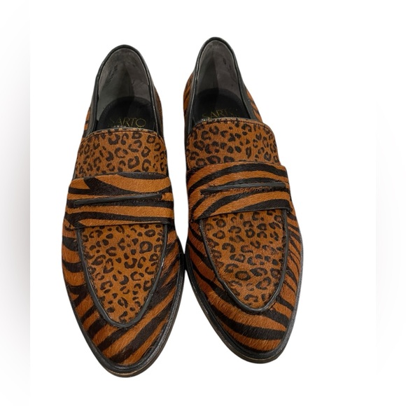 Franco Sarto A-Irena 2 Animal Print Leo Upper Leather Loafers Women Size 7M - Picture 2 of 11